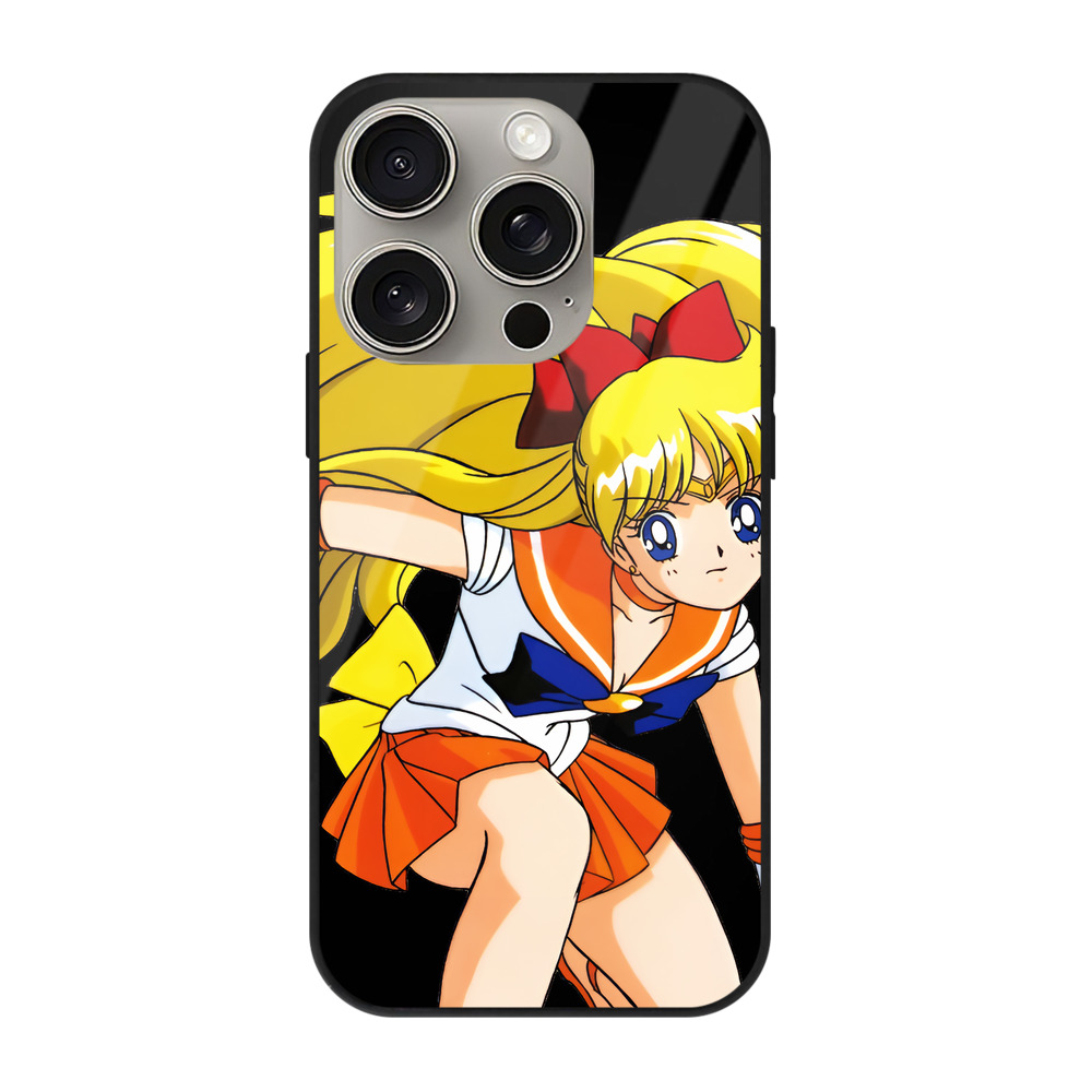 （画像用） 美少女戦士セーラームーン 愛野 美奈子 あいの みなこ Sailor Moon Aino Minako 【iPhone15Pro対応】スマホケース 耐衝撃＆黄変防止 背面ガラス