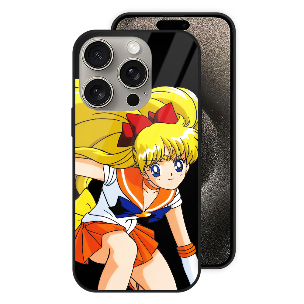 （画像用） 美少女戦士セーラームーン 愛野 美奈子 あいの みなこ Sailor Moon Aino Minako 【iPhone15Pro対応】スマホケース 耐衝撃＆黄変防止 背面ガラス