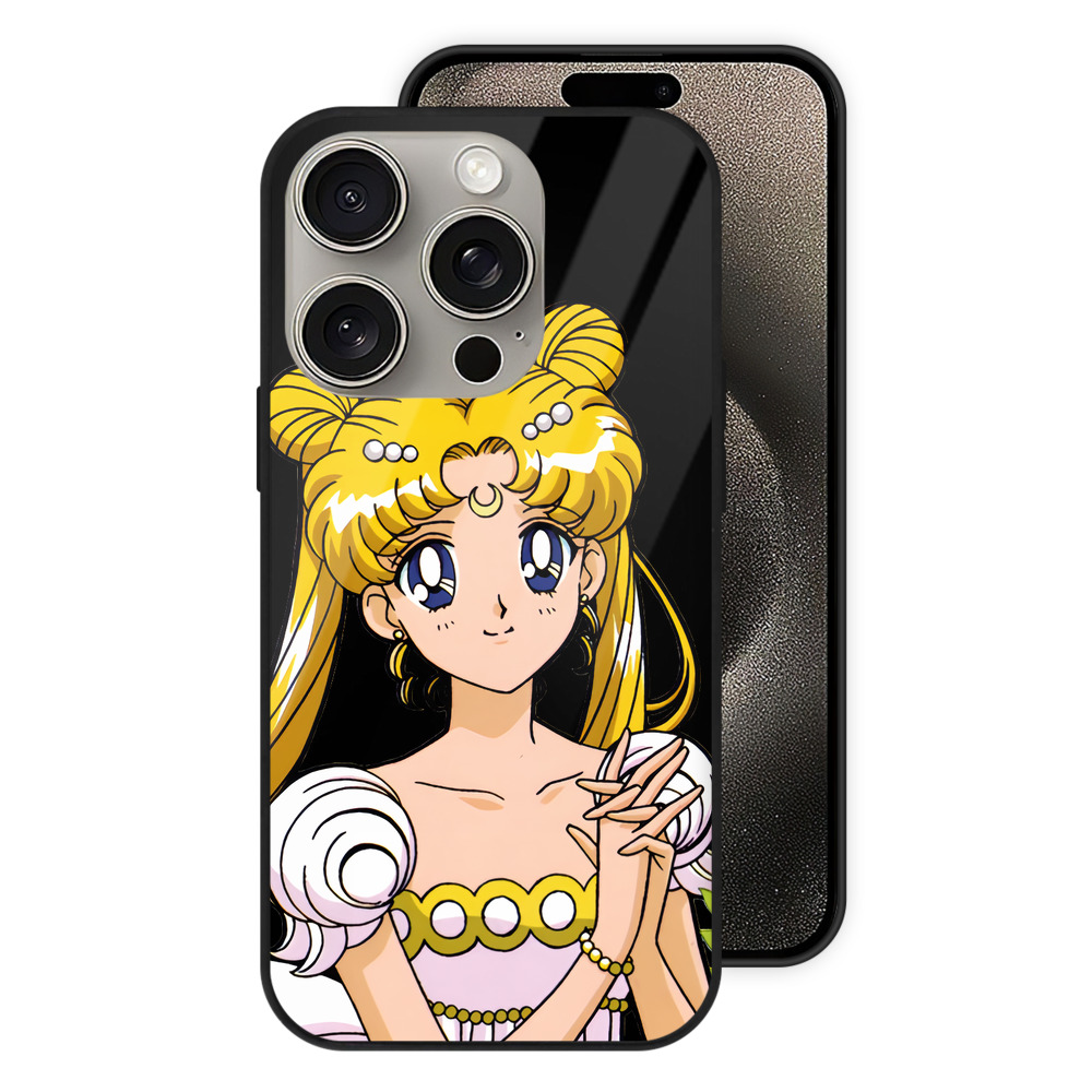 （画像用） 美少女戦士セーラームーン 愛野 美奈子 あいの みなこ Sailor Moon Aino Minako 【iPhone15Pro対応】スマホケース 耐衝撃＆黄変防止 背面ガラス