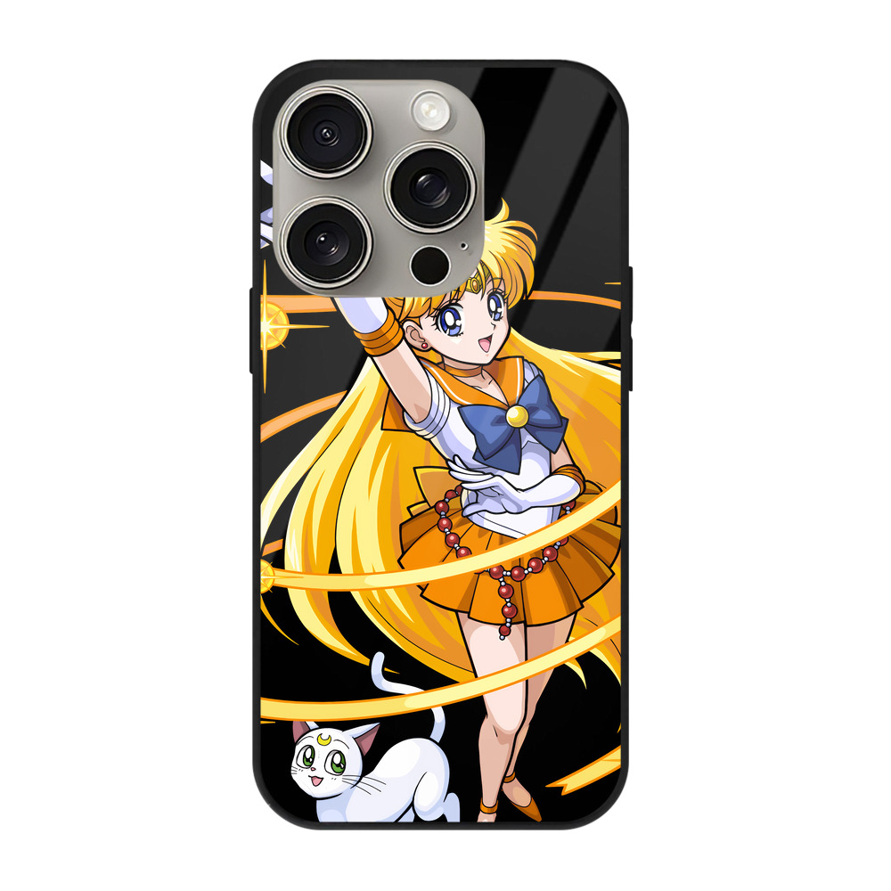 （画像用） 美少女戦士セーラームーン 愛野 美奈子 あいの みなこ Sailor Moon Aino Minako 【iPhone15Pro対応】スマホケース 耐衝撃＆黄変防止 背面ガラス