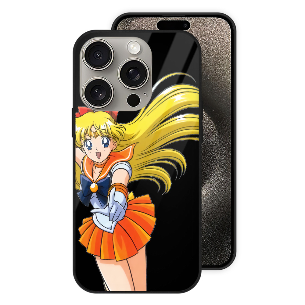 （画像用） 美少女戦士セーラームーン 愛野 美奈子 あいの みなこ Sailor Moon Aino Minako 【iPhone15Pro対応】スマホケース 耐衝撃＆黄変防止 背面ガラス