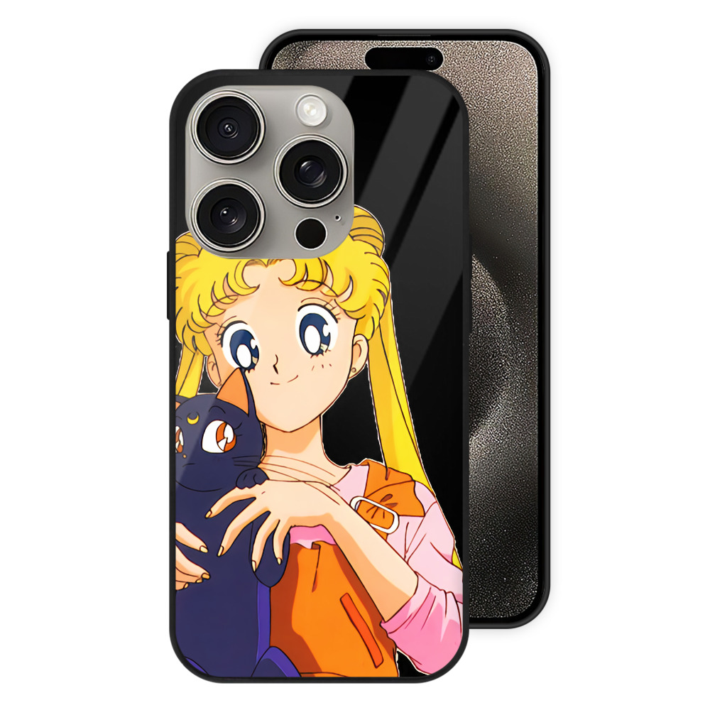 （画像用） 美少女戦士セーラームーン 愛野 美奈子 あいの みなこ Sailor Moon Aino Minako 【iPhone15Pro対応】スマホケース 耐衝撃＆黄変防止 背面ガラス