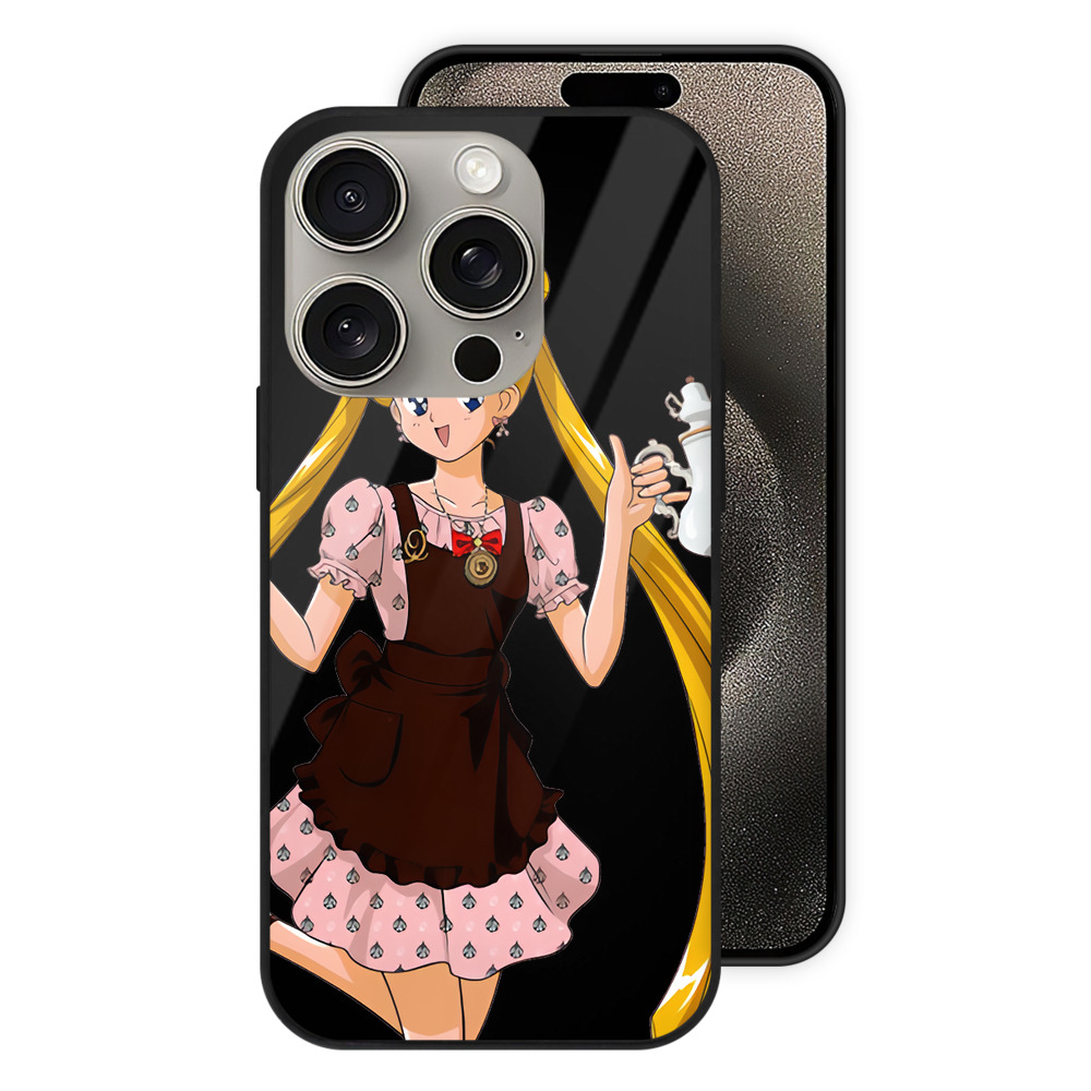 （画像用） 美少女戦士セーラームーン 愛野 美奈子 あいの みなこ Sailor Moon Aino Minako 【iPhone15Pro対応】スマホケース 耐衝撃＆黄変防止 背面ガラス