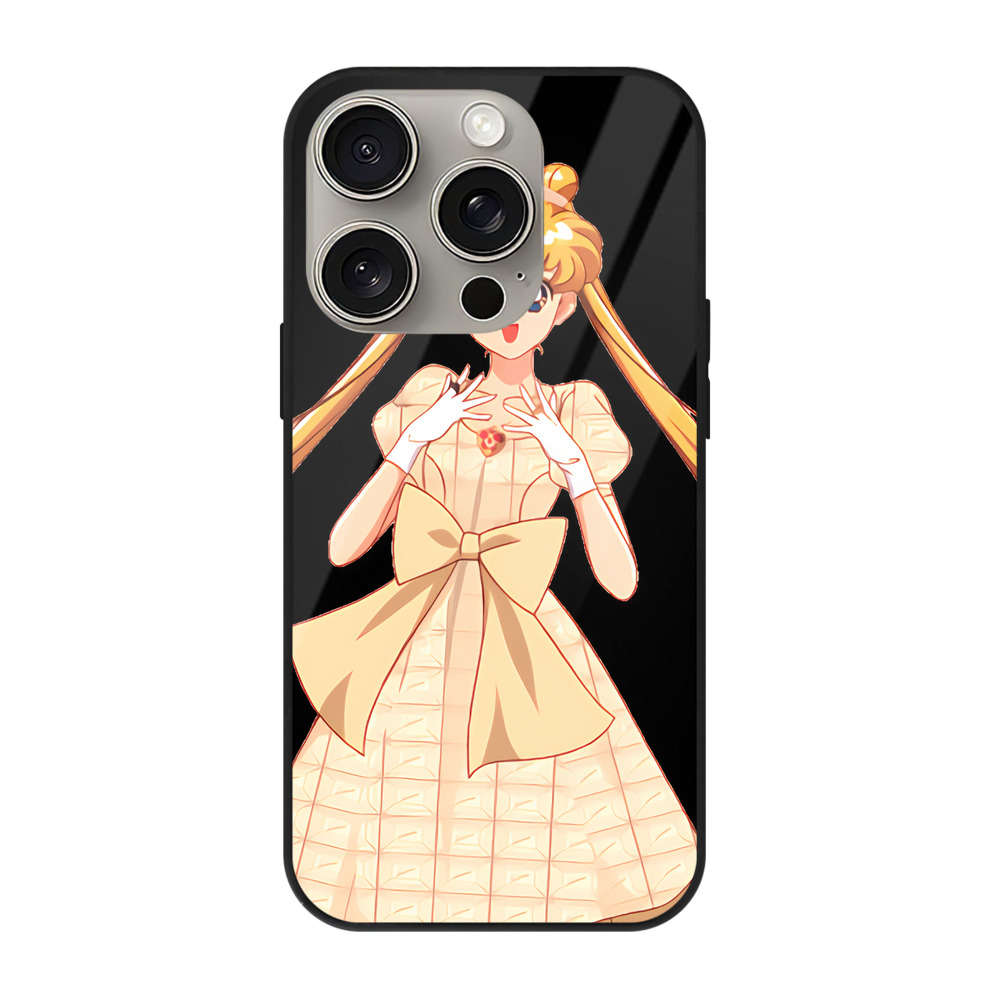 （画像用） 美少女戦士セーラームーン 愛野 美奈子 あいの みなこ Sailor Moon Aino Minako 【iPhone15Pro対応】スマホケース 耐衝撃＆黄変防止 背面ガラス