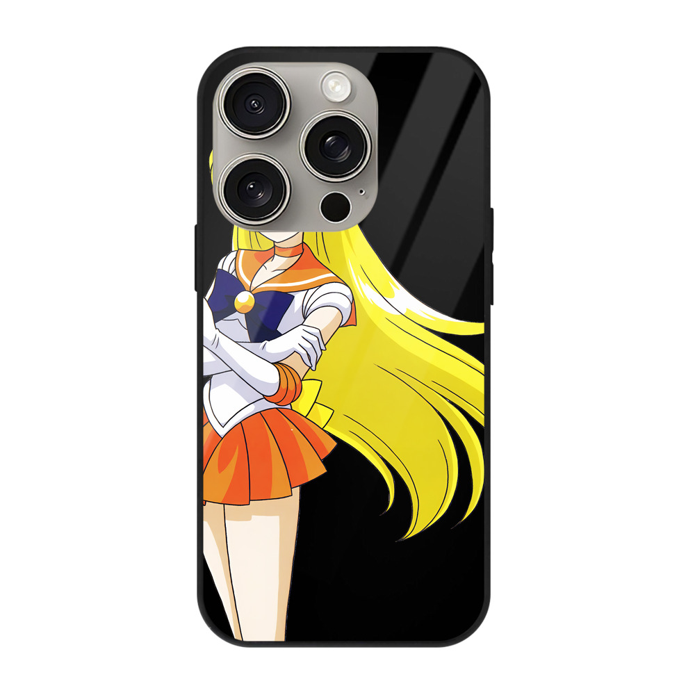 （画像用） 美少女戦士セーラームーン 愛野 美奈子 あいの みなこ Sailor Moon Aino Minako 【iPhone15Pro対応】スマホケース 耐衝撃＆黄変防止 背面ガラス