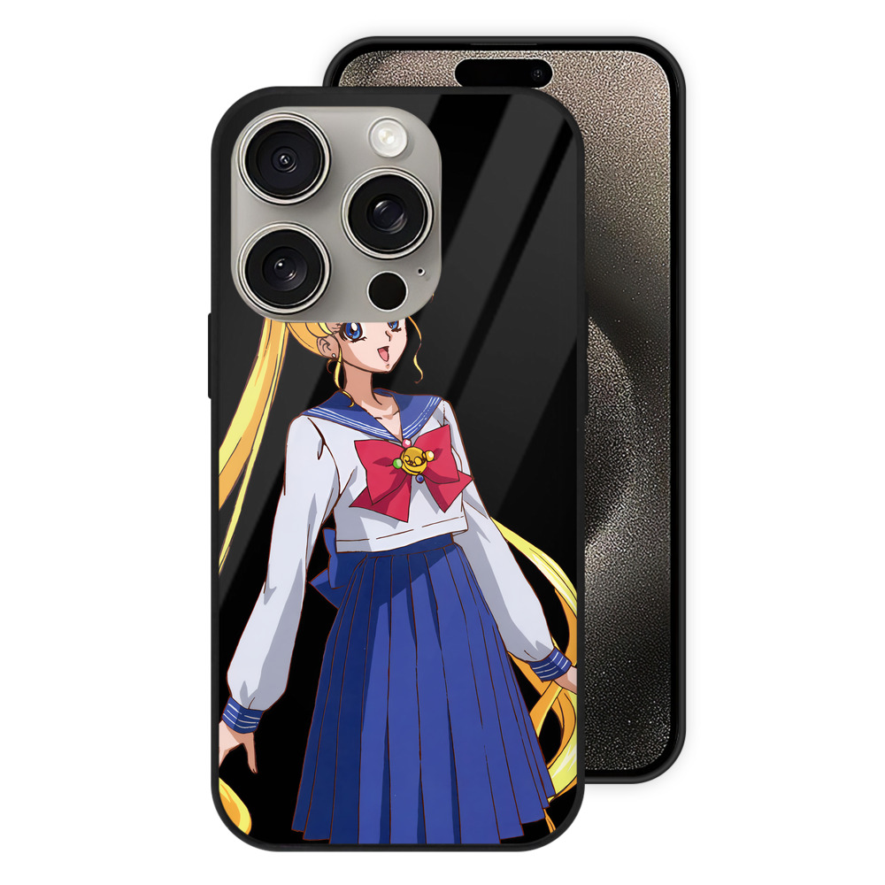 （画像用） 美少女戦士セーラームーン 愛野 美奈子 あいの みなこ Sailor Moon Aino Minako 【iPhone15Pro対応】スマホケース 耐衝撃＆黄変防止 背面ガラス