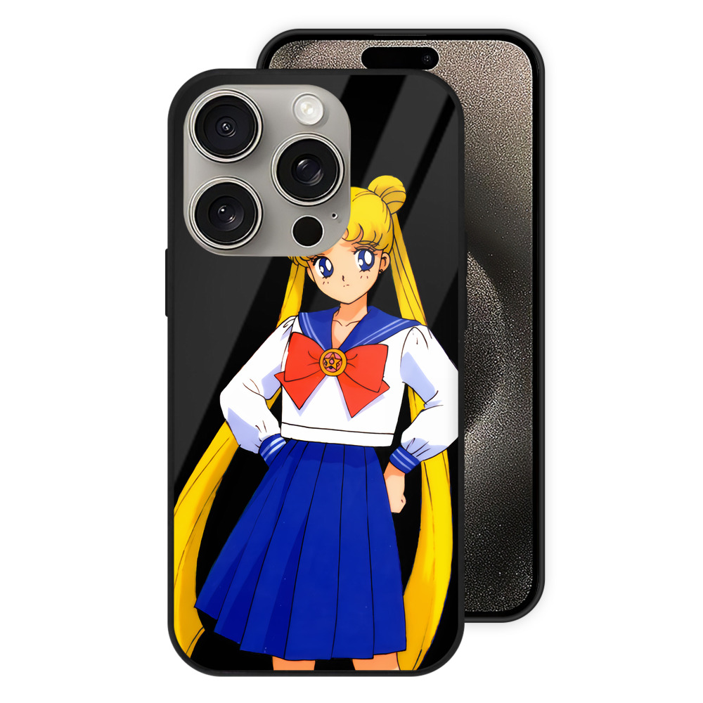 （画像用） 美少女戦士セーラームーン 愛野 美奈子 あいの みなこ Sailor Moon Aino Minako 【iPhone15Pro対応】スマホケース 耐衝撃＆黄変防止 背面ガラス