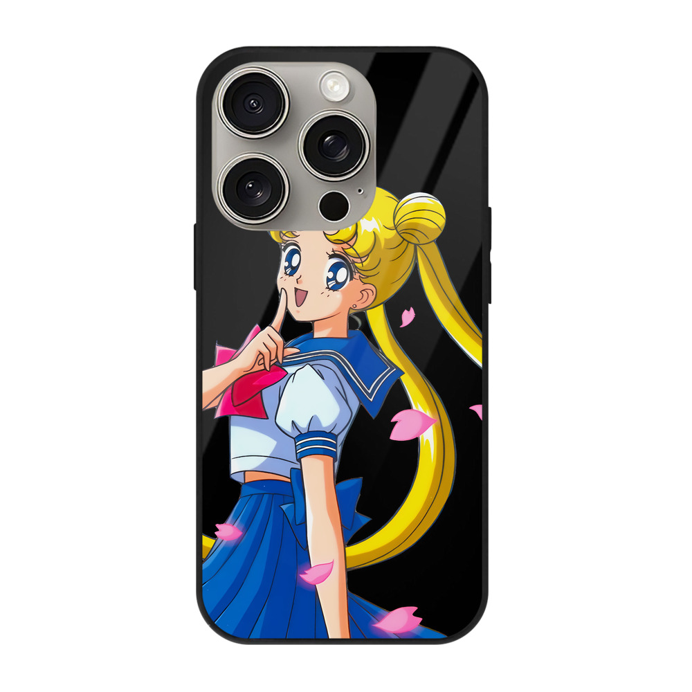 （画像用） 美少女戦士セーラームーン 愛野 美奈子 あいの みなこ Sailor Moon Aino Minako 【iPhone15Pro対応】スマホケース 耐衝撃＆黄変防止 背面ガラス