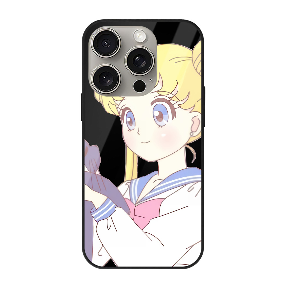 （画像用） 美少女戦士セーラームーン 愛野 美奈子 あいの みなこ Sailor Moon Aino Minako 【iPhone15Pro対応】スマホケース 耐衝撃＆黄変防止 背面ガラス