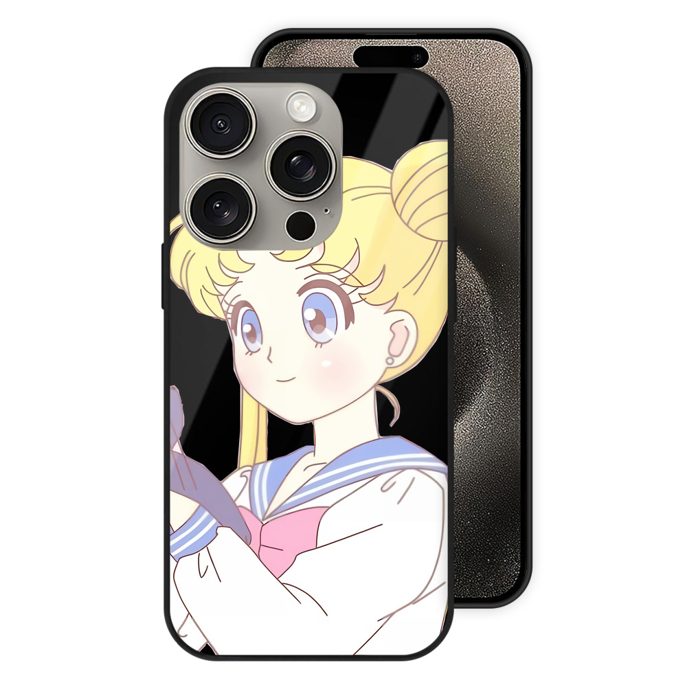 （画像用） 美少女戦士セーラームーン 愛野 美奈子 あいの みなこ Sailor Moon Aino Minako 【iPhone15Pro対応】スマホケース 耐衝撃＆黄変防止 背面ガラス