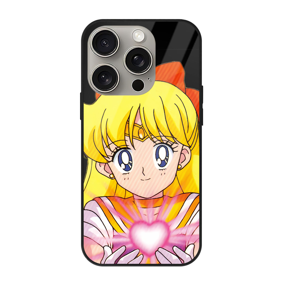 （画像用） 美少女戦士セーラームーン 愛野 美奈子 あいの みなこ Sailor Moon Aino Minako 【iPhone15Pro対応】スマホケース 耐衝撃＆黄変防止 背面ガラス