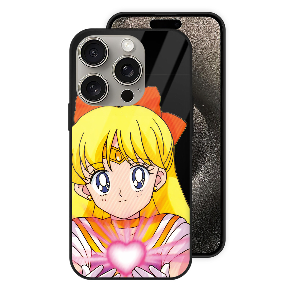 （画像用） 美少女戦士セーラームーン 愛野 美奈子 あいの みなこ Sailor Moon Aino Minako 【iPhone15Pro対応】スマホケース 耐衝撃＆黄変防止 背面ガラス