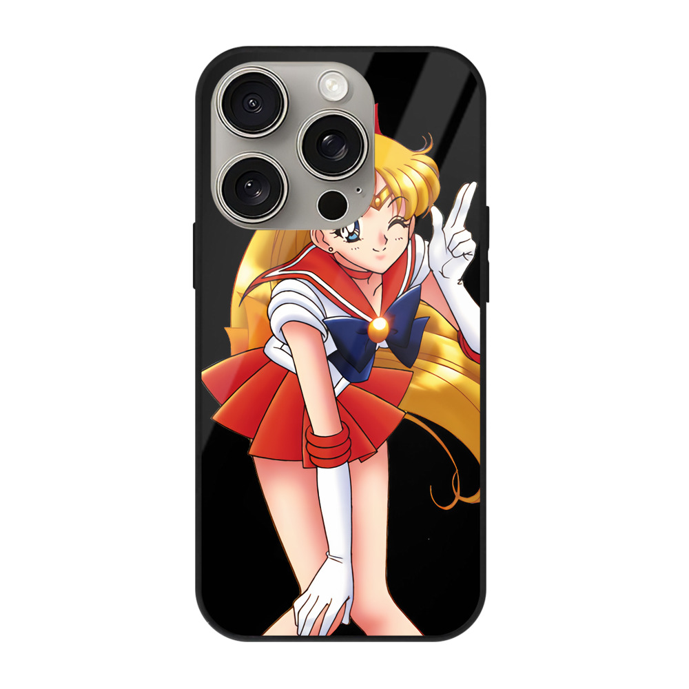 （画像用） 美少女戦士セーラームーン 愛野 美奈子 あいの みなこ Sailor Moon Aino Minako 【iPhone15Pro対応】スマホケース 耐衝撃＆黄変防止 背面ガラス