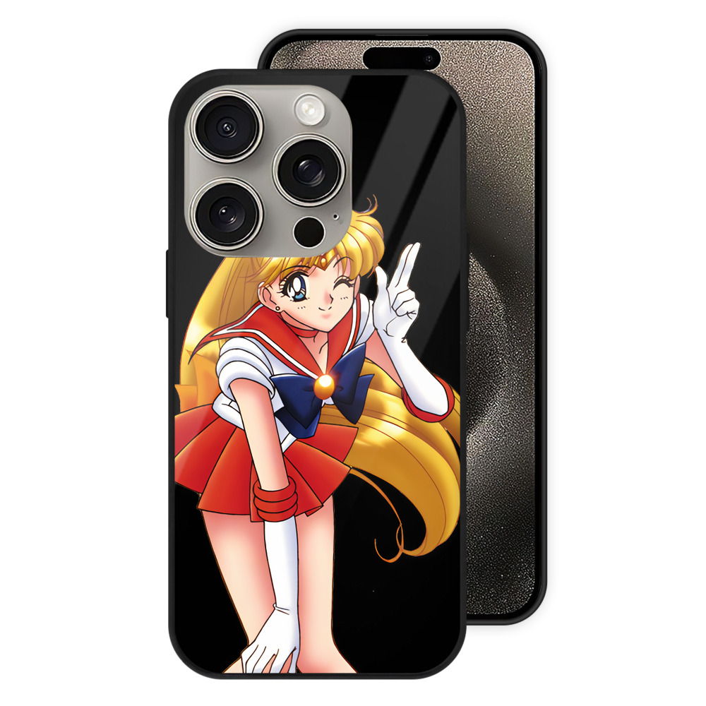 （画像用） 美少女戦士セーラームーン 愛野 美奈子 あいの みなこ Sailor Moon Aino Minako 【iPhone15Pro対応】スマホケース 耐衝撃＆黄変防止 背面ガラス