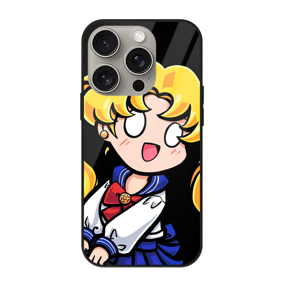 （画像用） 美少女戦士セーラームーン 愛野 美奈子 あいの みなこ Sailor Moon Aino Minako 【iPhone15Pro対応】スマホケース 耐衝撃＆黄変防止 背面ガラス