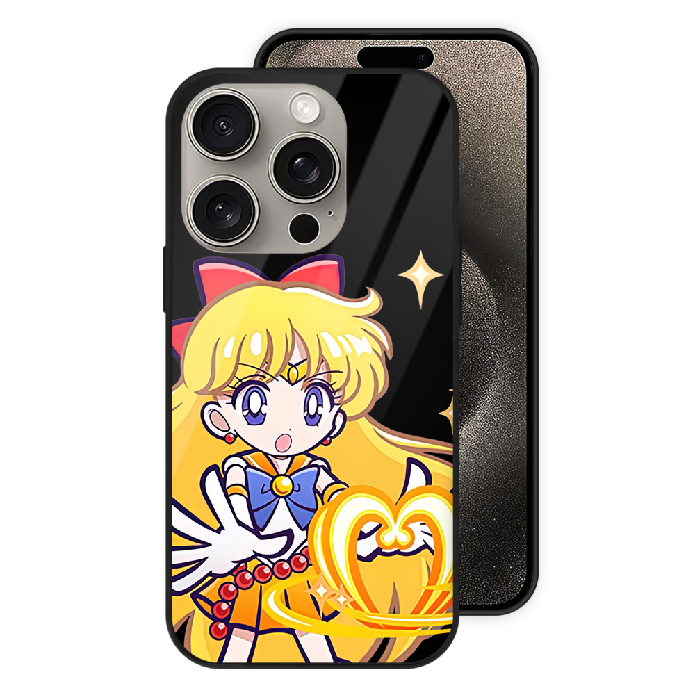（画像用） 美少女戦士セーラームーン 愛野 美奈子 あいの みなこ Sailor Moon Aino Minako 【iPhone15Pro対応】スマホケース 耐衝撃＆黄変防止 背面ガラス