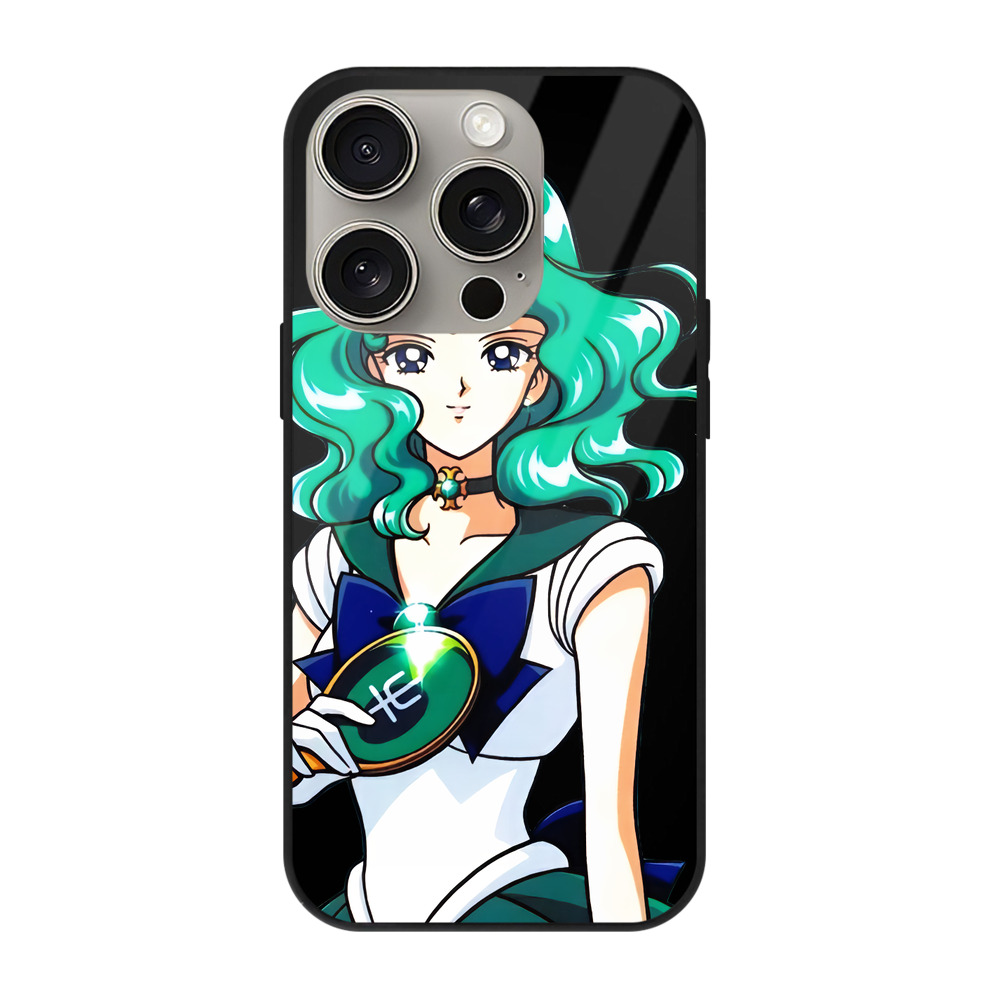 （画像用） 美少女戦士セーラームーン 海王 みちる（かいおう みちる） Sailor Moon Kaiou Michiru 【iPhone15Pro対応】スマホケース 耐衝撃＆黄変防止 背面ガラス