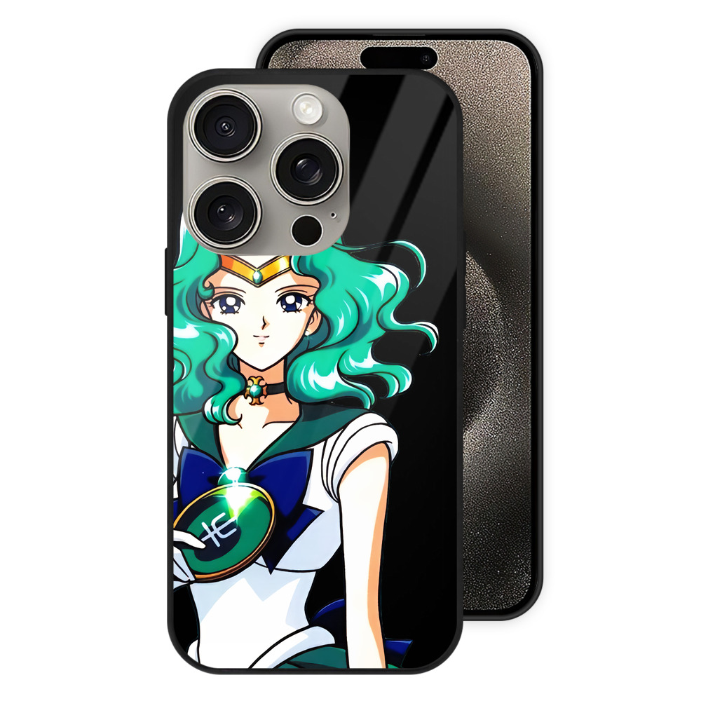 （画像用） 美少女戦士セーラームーン 海王 みちる（かいおう みちる） Sailor Moon Kaiou Michiru 【iPhone15Pro対応】スマホケース 耐衝撃＆黄変防止 背面ガラス
