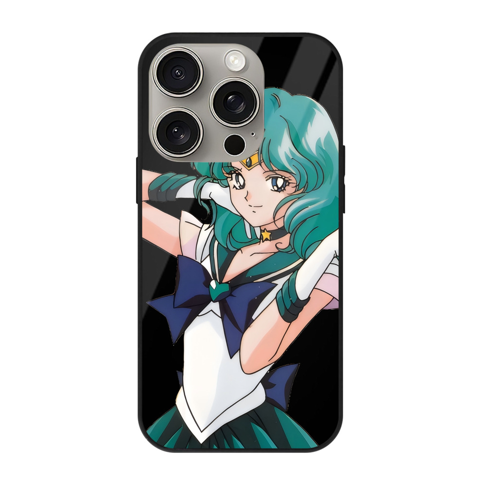 （画像用） 美少女戦士セーラームーン 海王 みちる（かいおう みちる） Sailor Moon Kaiou Michiru 【iPhone15Pro対応】スマホケース 耐衝撃＆黄変防止 背面ガラス