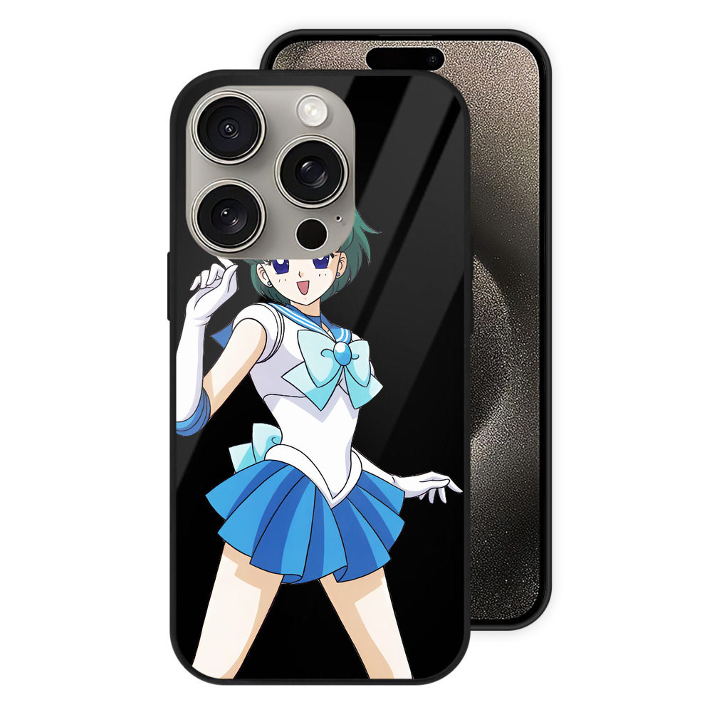 （画像用） 美少女戦士セーラームーン 海王 みちる（かいおう みちる） Sailor Moon Kaiou Michiru 【iPhone15Pro対応】スマホケース 耐衝撃＆黄変防止 背面ガラス