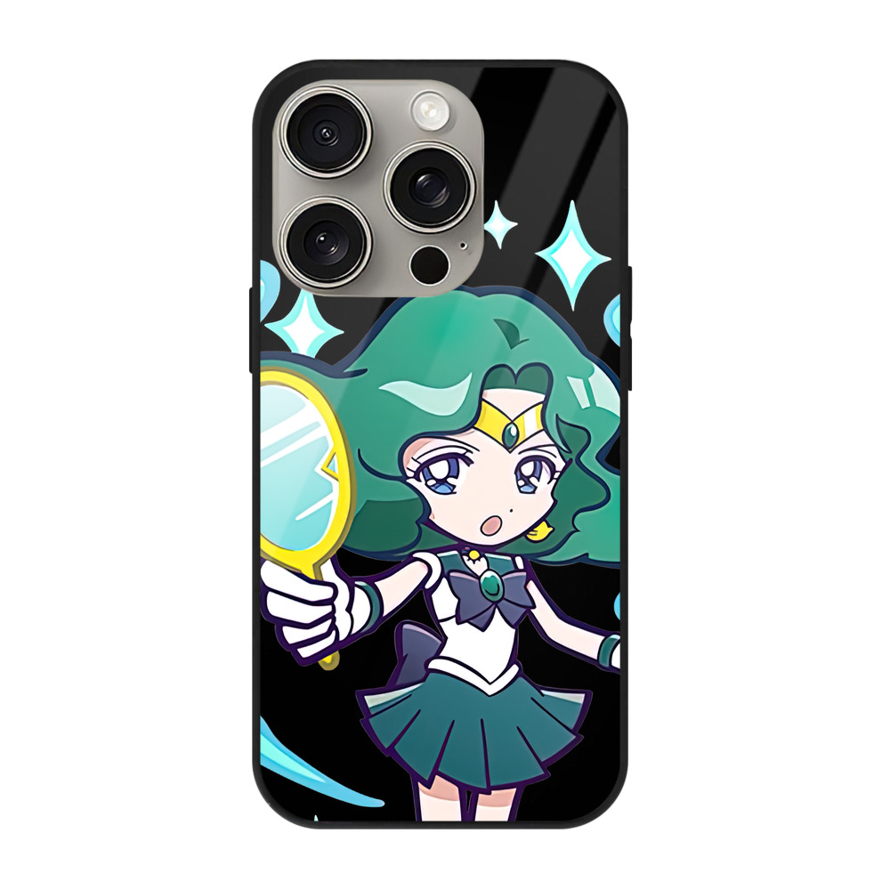 （画像用） 美少女戦士セーラームーン 海王 みちる（かいおう みちる） Sailor Moon Kaiou Michiru 【iPhone15Pro対応】スマホケース 耐衝撃＆黄変防止 背面ガラス