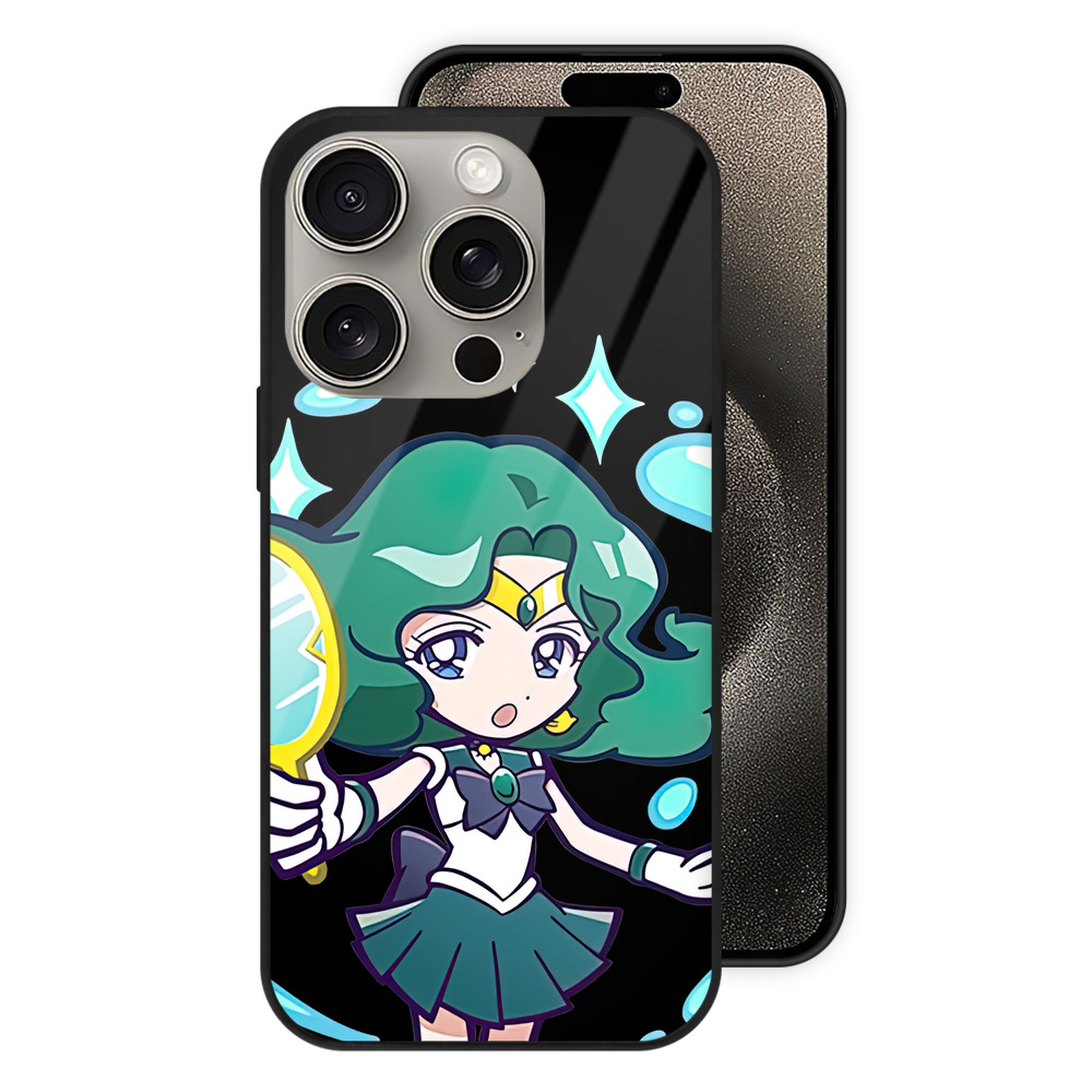 （画像用） 美少女戦士セーラームーン 海王 みちる（かいおう みちる） Sailor Moon Kaiou Michiru 【iPhone15Pro対応】スマホケース 耐衝撃＆黄変防止 背面ガラス