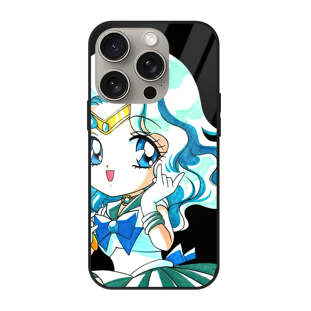 （画像用） 美少女戦士セーラームーン 海王 みちる（かいおう みちる） Sailor Moon Kaiou Michiru 【iPhone15Pro対応】スマホケース 耐衝撃＆黄変防止 背面ガラス
