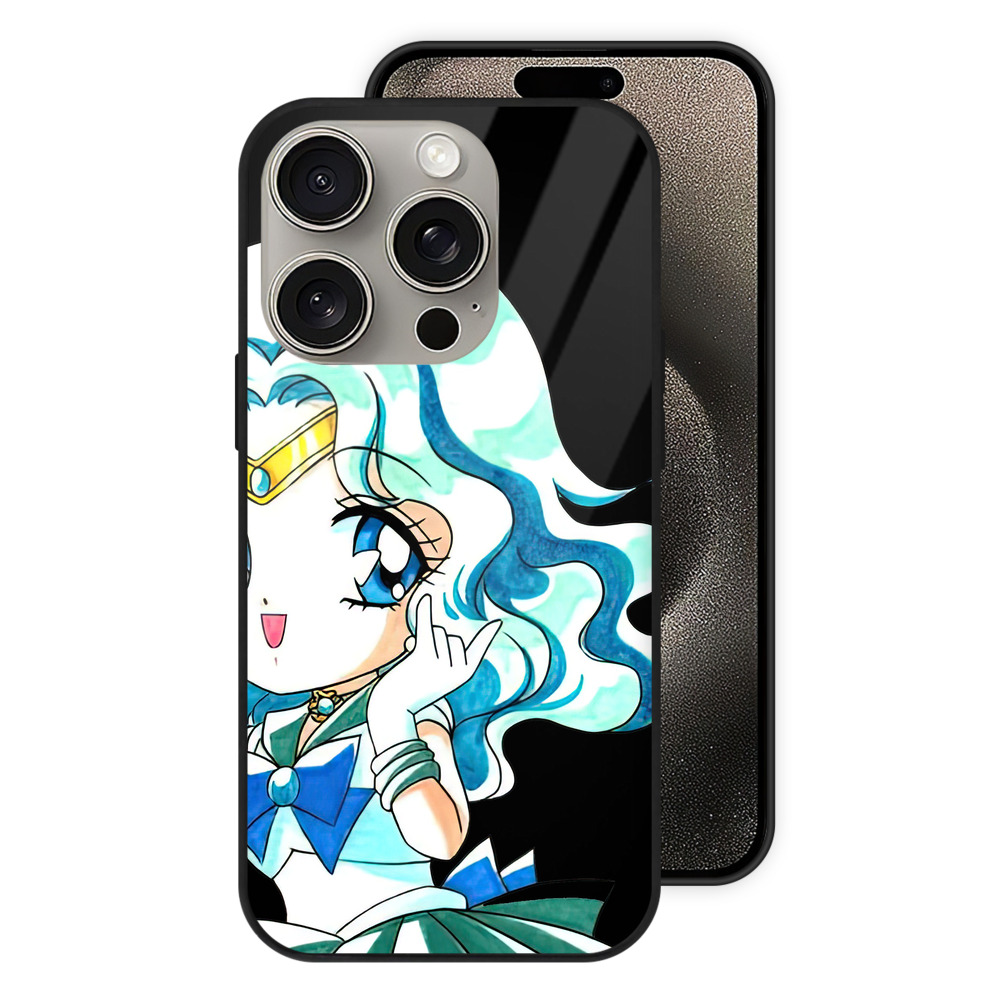 （画像用） 美少女戦士セーラームーン 海王 みちる（かいおう みちる） Sailor Moon Kaiou Michiru 【iPhone15Pro対応】スマホケース 耐衝撃＆黄変防止 背面ガラス