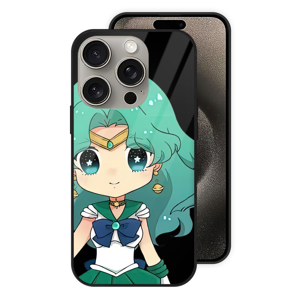 （画像用） 美少女戦士セーラームーン 海王 みちる（かいおう みちる） Sailor Moon Kaiou Michiru 【iPhone15Pro対応】スマホケース 耐衝撃＆黄変防止 背面ガラス