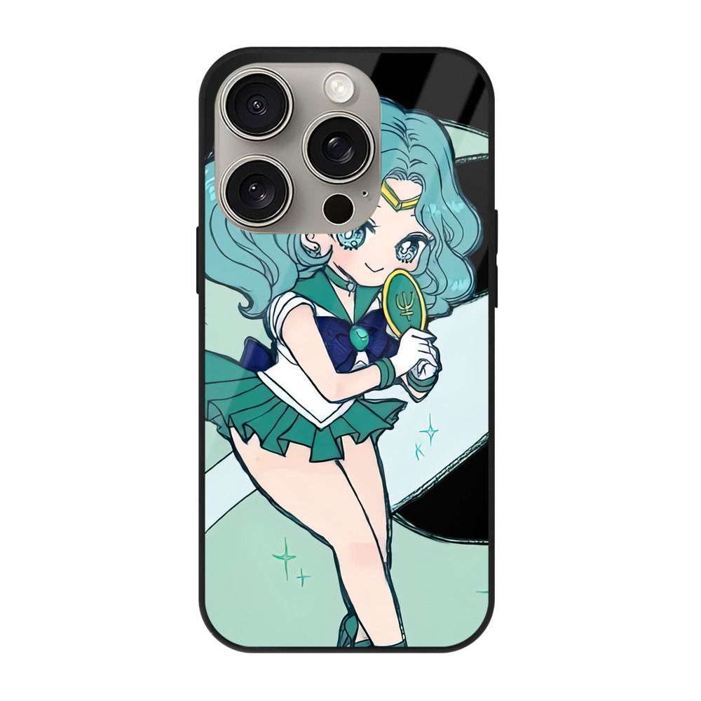 （画像用） 美少女戦士セーラームーン 海王 みちる（かいおう みちる） Sailor Moon Kaiou Michiru 【iPhone15Pro対応】スマホケース 耐衝撃＆黄変防止 背面ガラス