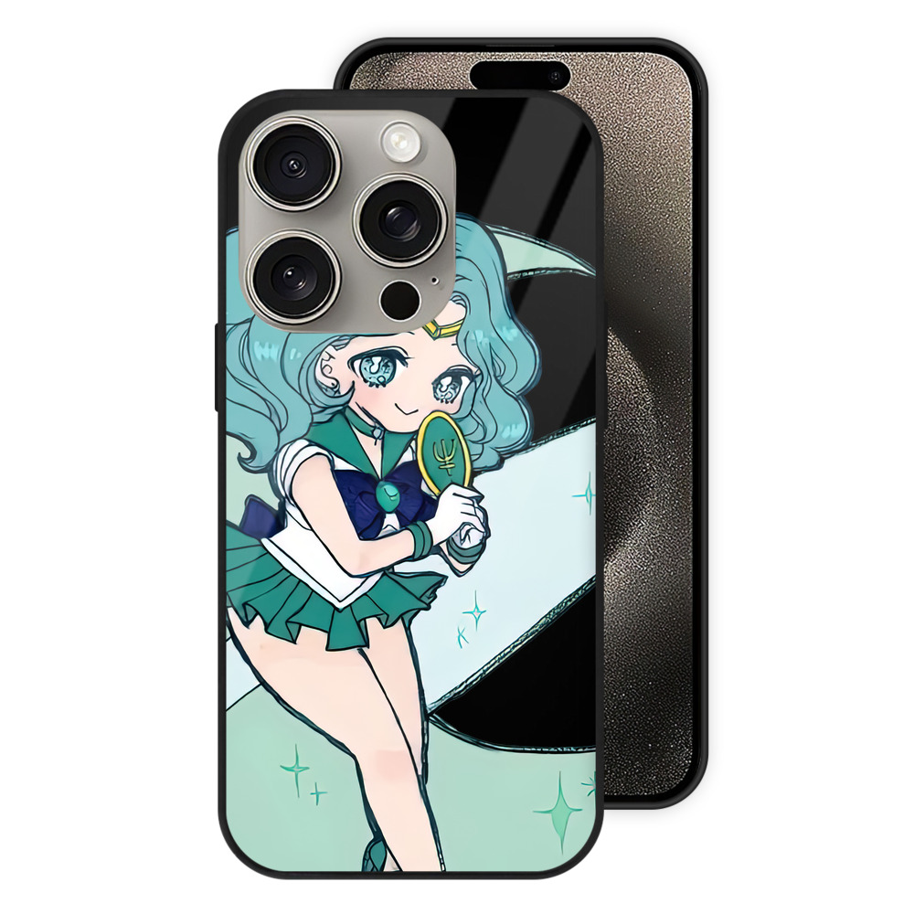 （画像用） 美少女戦士セーラームーン 海王 みちる（かいおう みちる） Sailor Moon Kaiou Michiru 【iPhone15Pro対応】スマホケース 耐衝撃＆黄変防止 背面ガラス