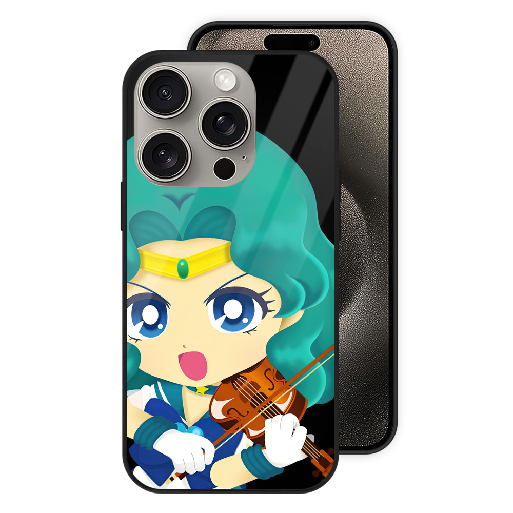 （画像用） 美少女戦士セーラームーン 海王 みちる（かいおう みちる） Sailor Moon Kaiou Michiru 【iPhone15Pro対応】スマホケース 耐衝撃＆黄変防止 背面ガラス