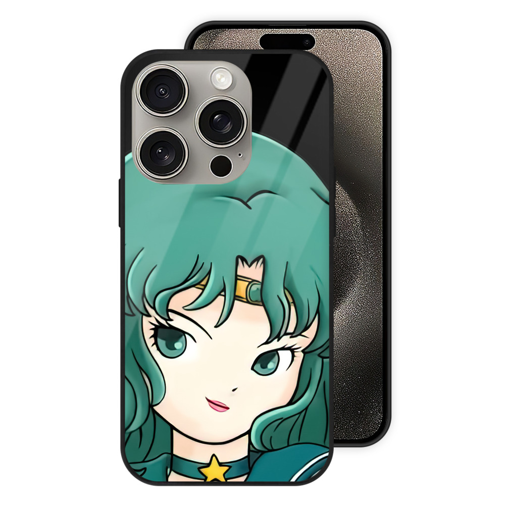 （画像用） 美少女戦士セーラームーン 海王 みちる（かいおう みちる） Sailor Moon Kaiou Michiru 【iPhone15Pro対応】スマホケース 耐衝撃＆黄変防止 背面ガラス