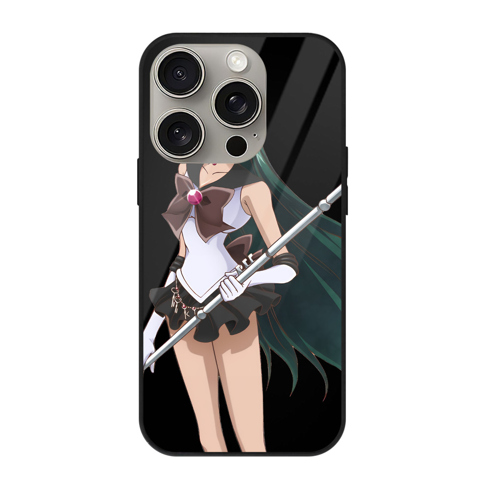 （画像用） 美少女戦士セーラームーン 冥王せつな Sailor Moon Meiou Setsuna 【iPhone15Pro対応】スマホケース 耐衝撃＆黄変防止 背面ガラス
