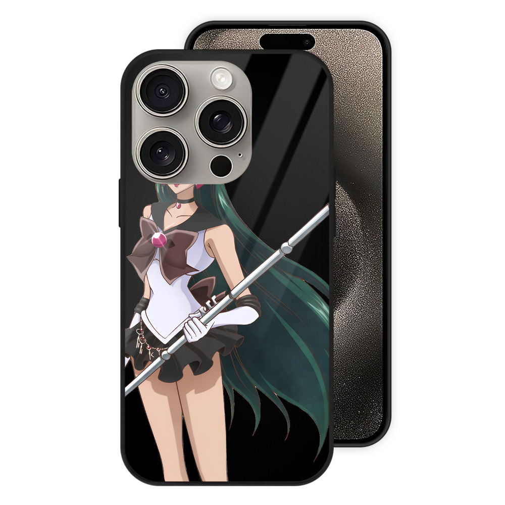 （画像用） 美少女戦士セーラームーン 冥王せつな Sailor Moon Meiou Setsuna 【iPhone15Pro対応】スマホケース 耐衝撃＆黄変防止 背面ガラス