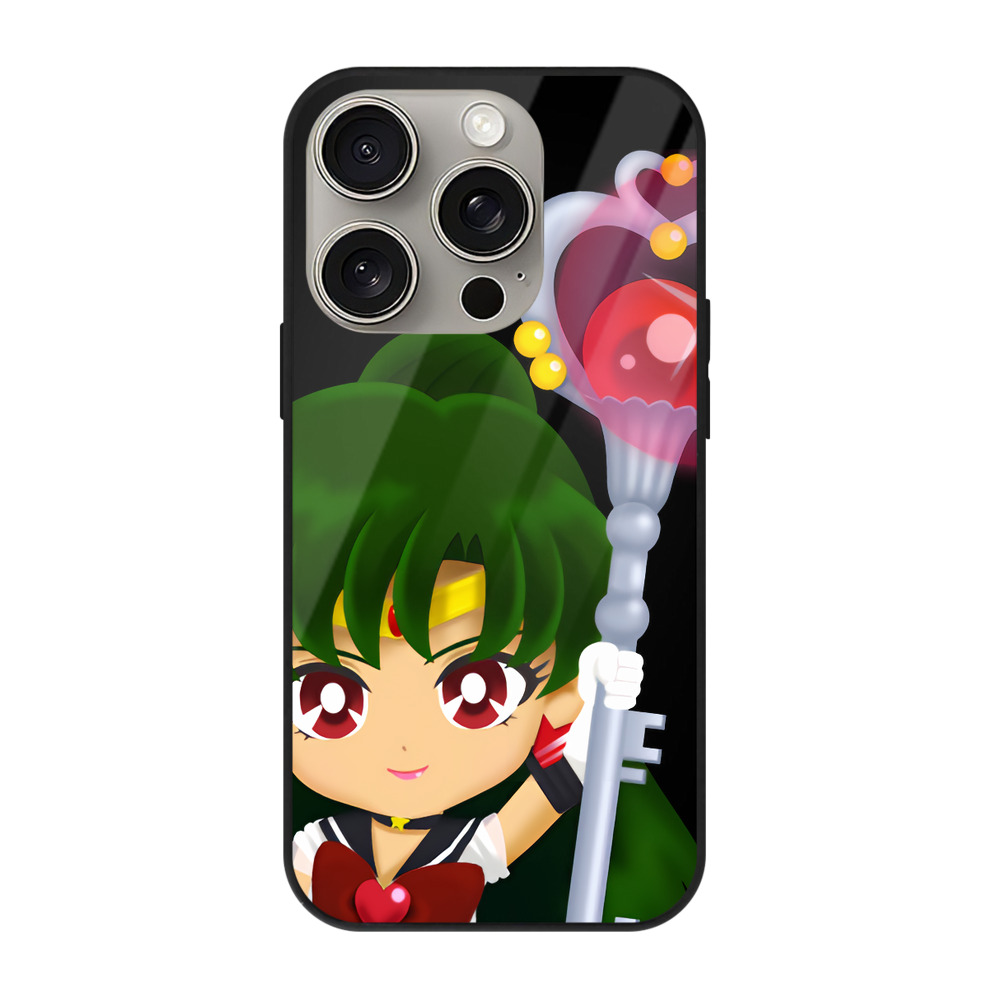 （画像用） 美少女戦士セーラームーン 冥王せつな Sailor Moon Meiou Setsuna 【iPhone15Pro対応】スマホケース 耐衝撃＆黄変防止 背面ガラス
