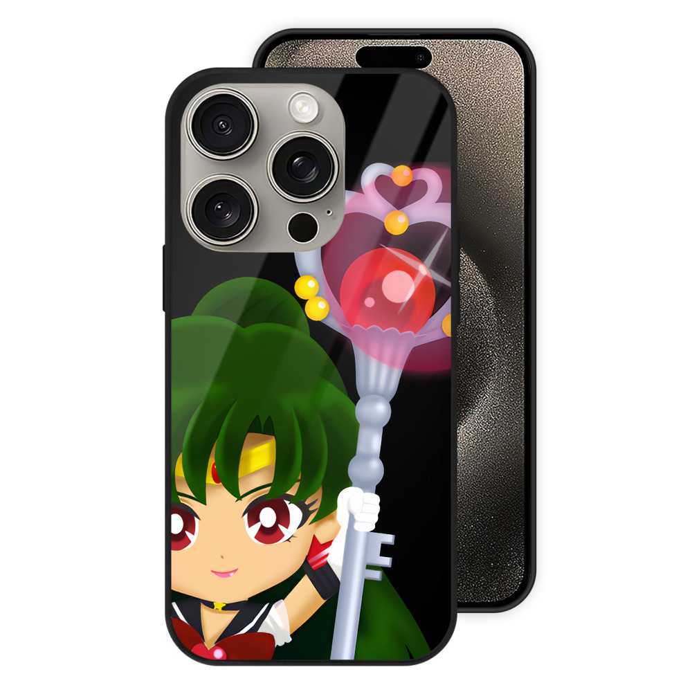 （画像用） 美少女戦士セーラームーン 冥王せつな Sailor Moon Meiou Setsuna 【iPhone15Pro対応】スマホケース 耐衝撃＆黄変防止 背面ガラス