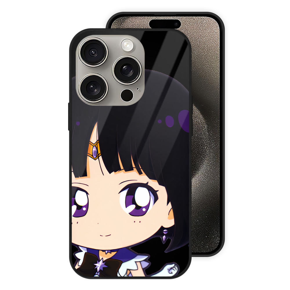 （画像用） 美少女戦士セーラームーン 土萠ほたる Sailor Moon Tomoe Hotaru （セーラーサターン；Sailor Saturn） 【iPhone15Pro対応】スマホケース 耐衝撃＆黄変防止 背面ガラス