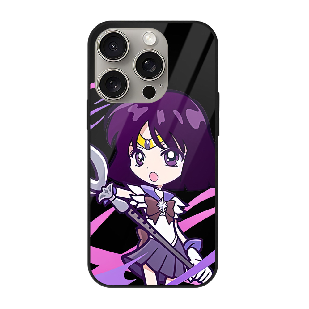 （画像用） 美少女戦士セーラームーン 土萠ほたる Sailor Moon Tomoe Hotaru （セーラーサターン；Sailor Saturn） 【iPhone15Pro対応】スマホケース 耐衝撃＆黄変防止 背面ガラス