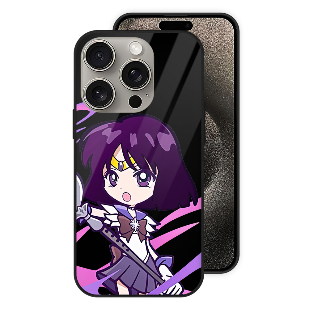 （画像用） 美少女戦士セーラームーン 土萠ほたる Sailor Moon Tomoe Hotaru （セーラーサターン；Sailor Saturn） 【iPhone15Pro対応】スマホケース 耐衝撃＆黄変防止 背面ガラス