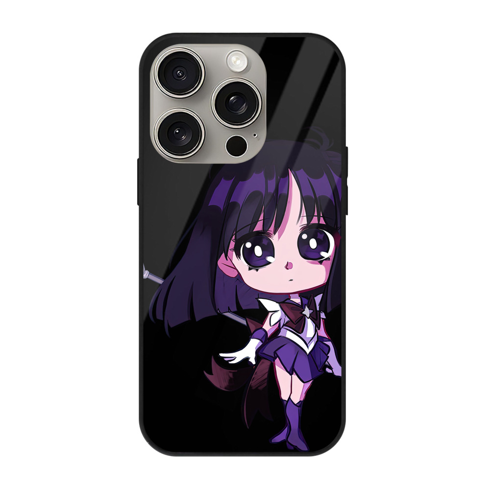 （画像用） 美少女戦士セーラームーン 土萠ほたる Sailor Moon Tomoe Hotaru （セーラーサターン；Sailor Saturn） 【iPhone15Pro対応】スマホケース 耐衝撃＆黄変防止 背面ガラス