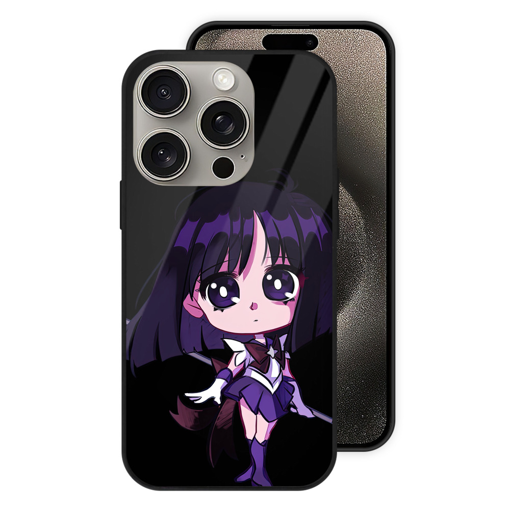 （画像用） 美少女戦士セーラームーン 土萠ほたる Sailor Moon Tomoe Hotaru （セーラーサターン；Sailor Saturn） 【iPhone15Pro対応】スマホケース 耐衝撃＆黄変防止 背面ガラス