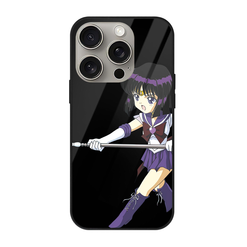 （画像用） 美少女戦士セーラームーン 土萠ほたる Sailor Moon Tomoe Hotaru （セーラーサターン；Sailor Saturn） 【iPhone15Pro対応】スマホケース 耐衝撃＆黄変防止 背面ガラス