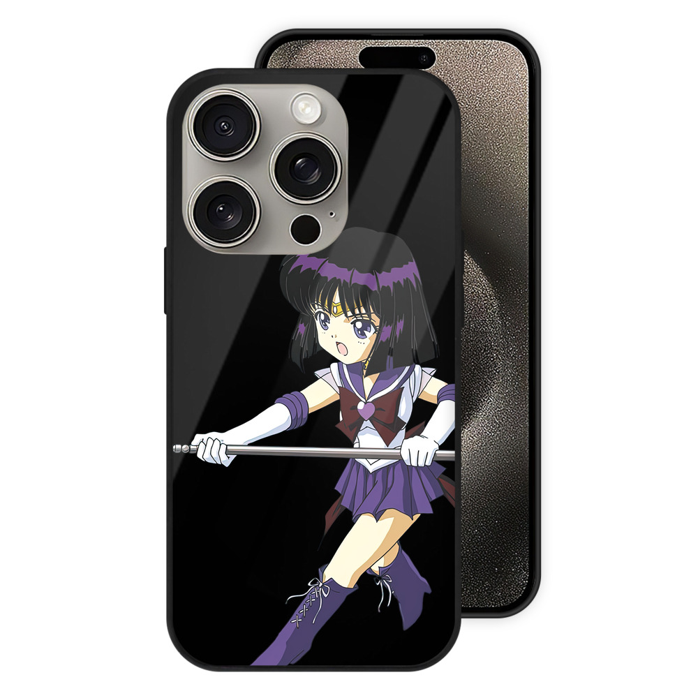 （画像用） 美少女戦士セーラームーン 土萠ほたる Sailor Moon Tomoe Hotaru （セーラーサターン；Sailor Saturn） 【iPhone15Pro対応】スマホケース 耐衝撃＆黄変防止 背面ガラス