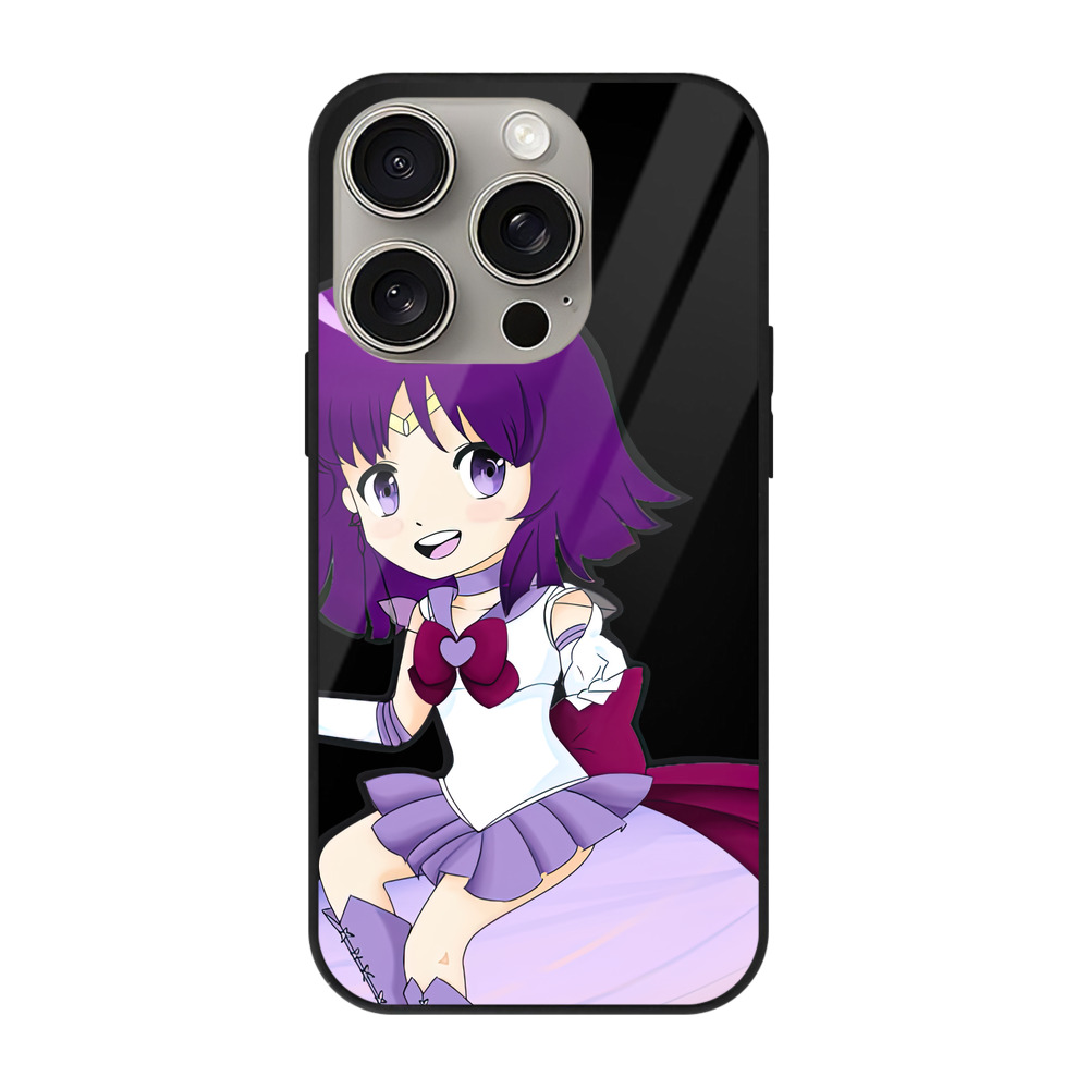 （画像用） 美少女戦士セーラームーン 土萠ほたる Sailor Moon Tomoe Hotaru （セーラーサターン；Sailor Saturn） 【iPhone15Pro対応】スマホケース 耐衝撃＆黄変防止 背面ガラス