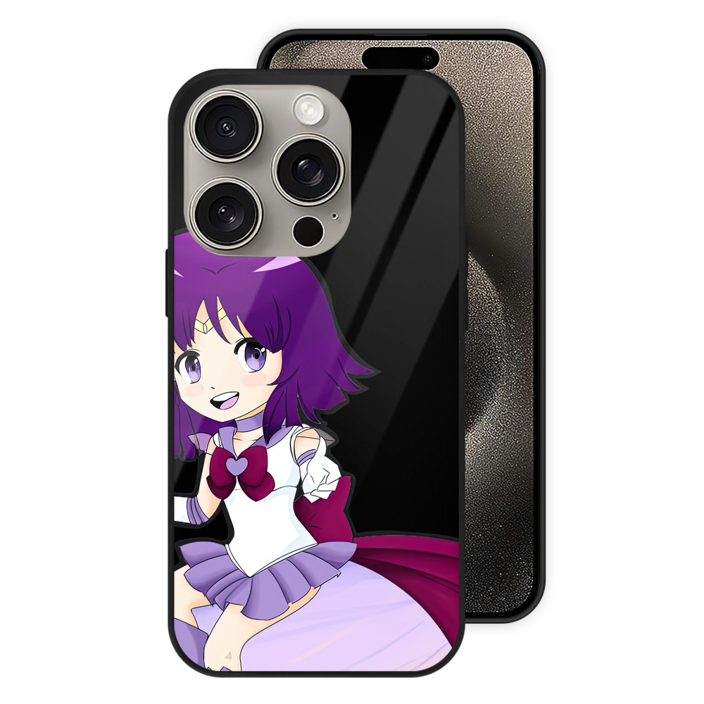 （画像用） 美少女戦士セーラームーン 土萠ほたる Sailor Moon Tomoe Hotaru （セーラーサターン；Sailor Saturn） 【iPhone15Pro対応】スマホケース 耐衝撃＆黄変防止 背面ガラス