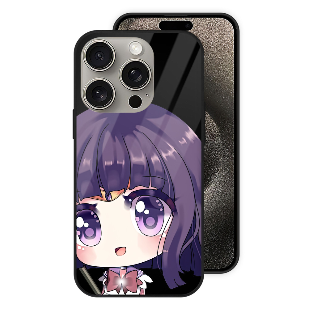 （画像用） 美少女戦士セーラームーン 土萠ほたる Sailor Moon Tomoe Hotaru （セーラーサターン；Sailor Saturn） 【iPhone15Pro対応】スマホケース 耐衝撃＆黄変防止 背面ガラス