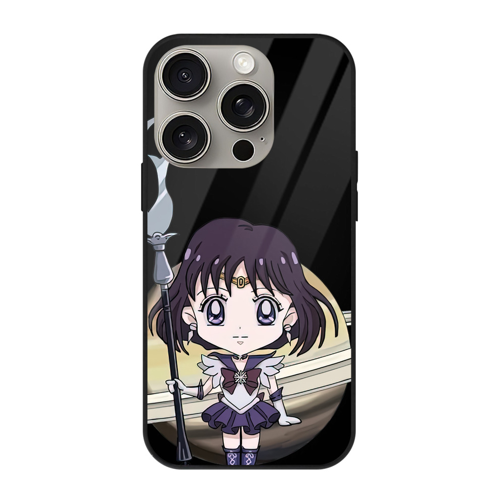 （画像用） 美少女戦士セーラームーン 土萠ほたる Sailor Moon Tomoe Hotaru （セーラーサターン；Sailor Saturn） 【iPhone15Pro対応】スマホケース 耐衝撃＆黄変防止 背面ガラス