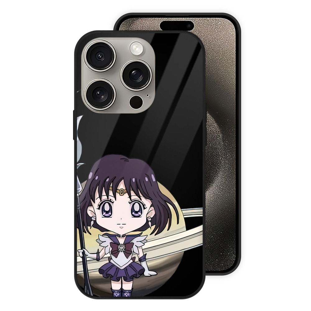 （画像用） 美少女戦士セーラームーン 土萠ほたる Sailor Moon Tomoe Hotaru （セーラーサターン；Sailor Saturn） 【iPhone15Pro対応】スマホケース 耐衝撃＆黄変防止 背面ガラス
