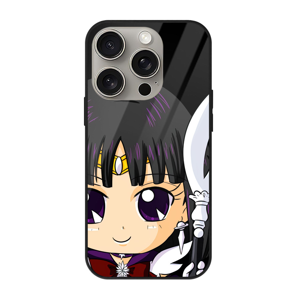 （画像用） 美少女戦士セーラームーン 土萠ほたる Sailor Moon Tomoe Hotaru （セーラーサターン；Sailor Saturn） 【iPhone15Pro対応】スマホケース 耐衝撃＆黄変防止 背面ガラス